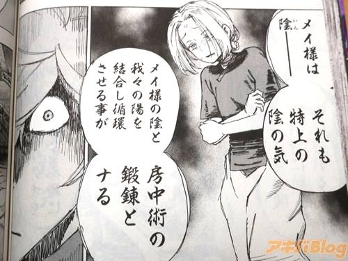「メイ様は陰――それも特上の陰の気。メイ様の陰と我々の陽を結合し循環させる事が、房中術の鍛錬とナる」