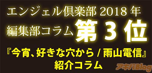 エンジェル倶楽部2018年編集部コラム第3位 「今宵、好きな穴から/雨山電信」紹介コラム