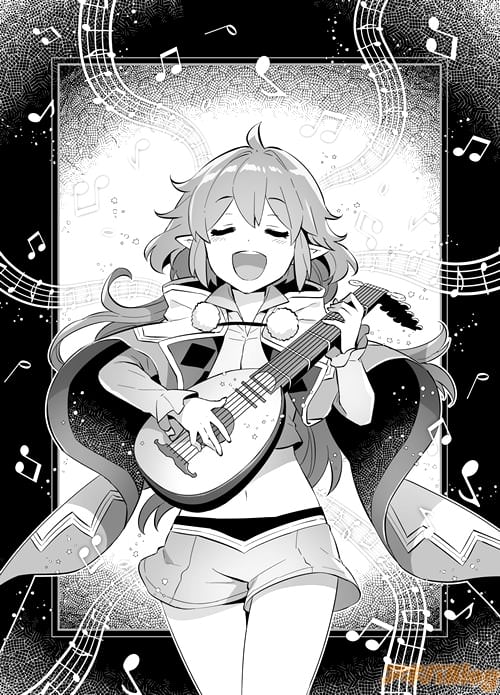 リュートを手にして歌うファウ