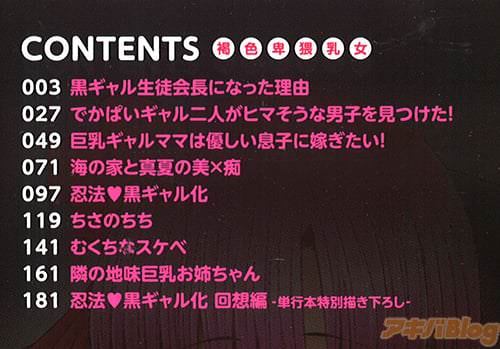 「褐色卑猥乳女」の目次