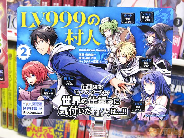 [画像]:原作：星月子猫・作画：岩元健一「LV999の村人」2巻の公式販促POP